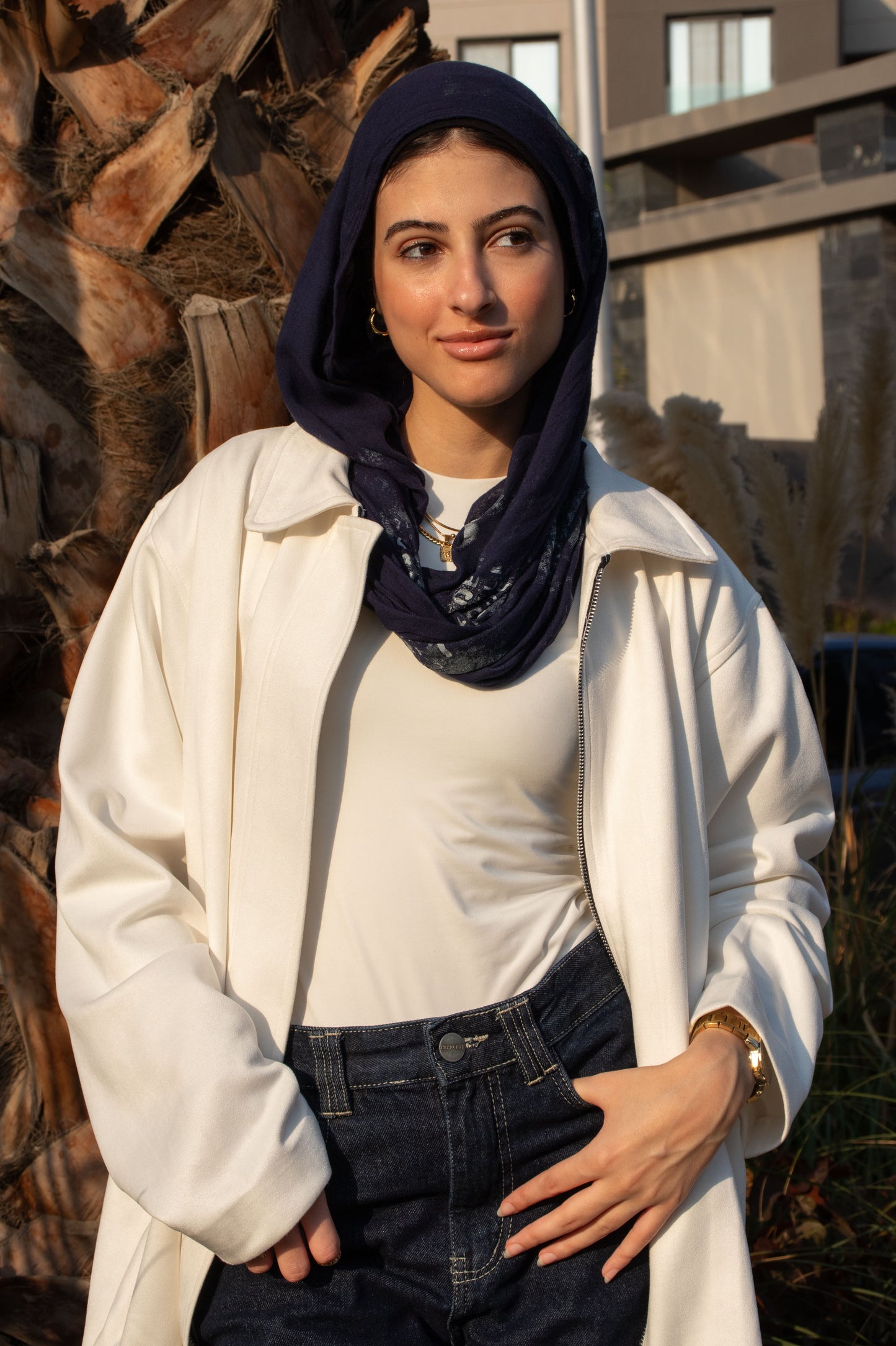 The Relaxed Fit Suede Jacket - White