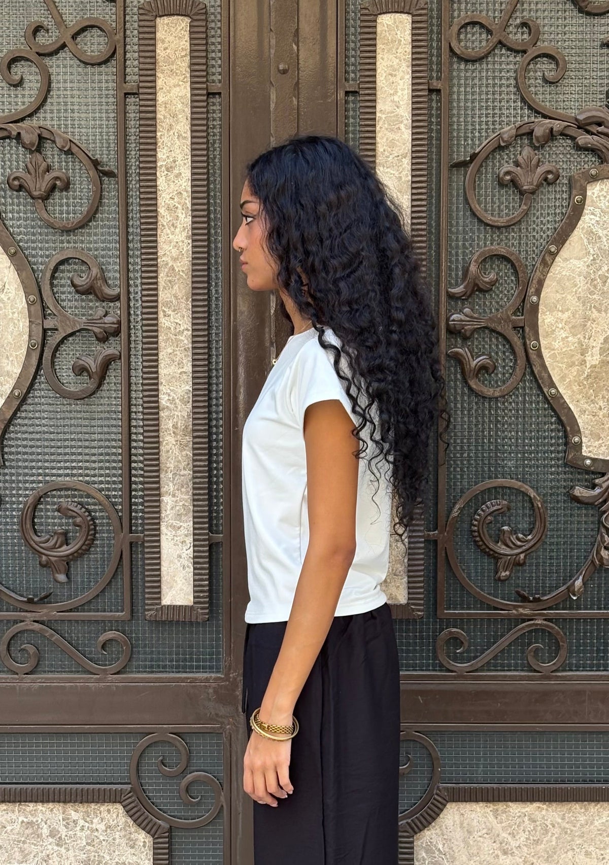The double layered cotton basic - white