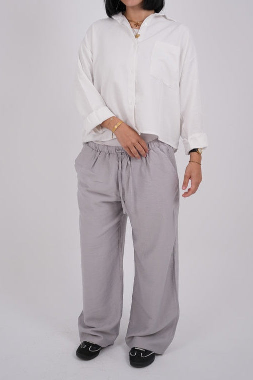 The Loose Non See-Through Linen – Grey