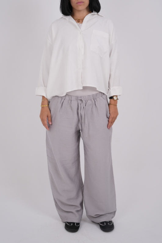 The Loose Non See-Through Linen – Grey