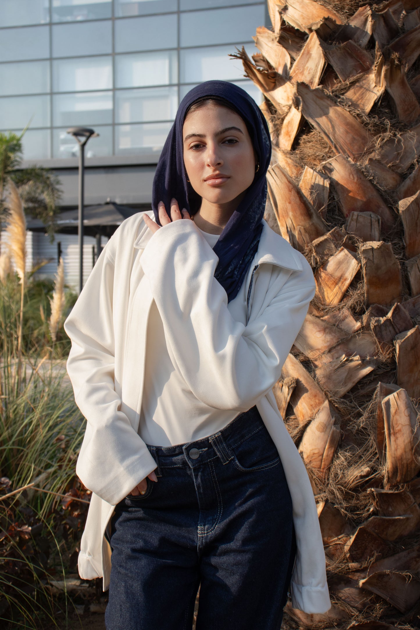 The Relaxed Fit Suede Jacket - White