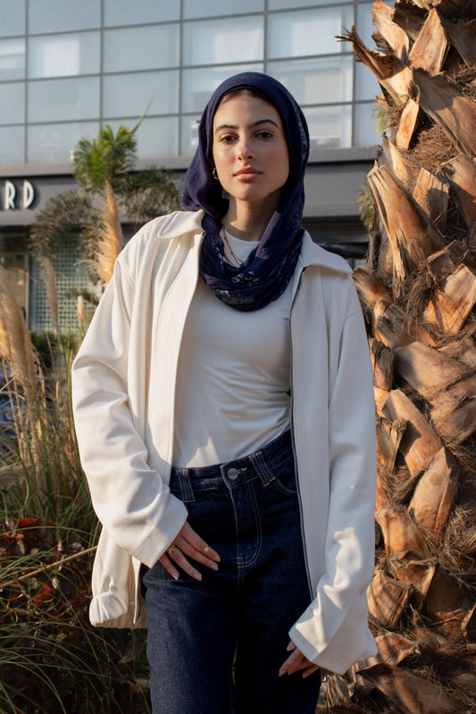 The Relaxed Fit Suede Jacket - White