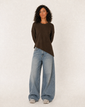 Asymmetrical Brown Top