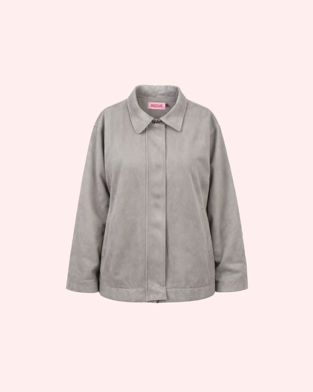 The Relaxed Fit Suede Jacket - Grey