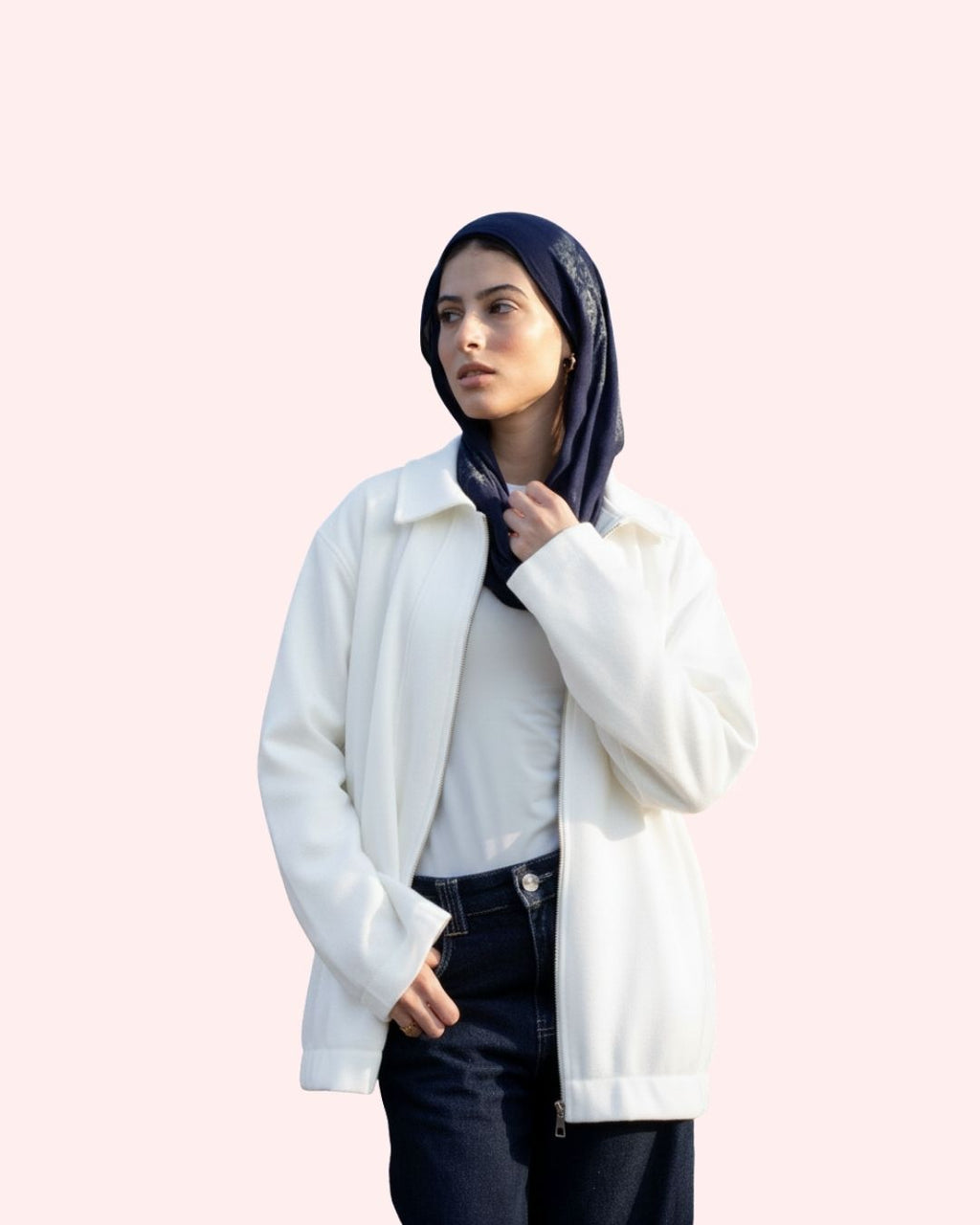 The Relaxed Fit Suede Jacket - White