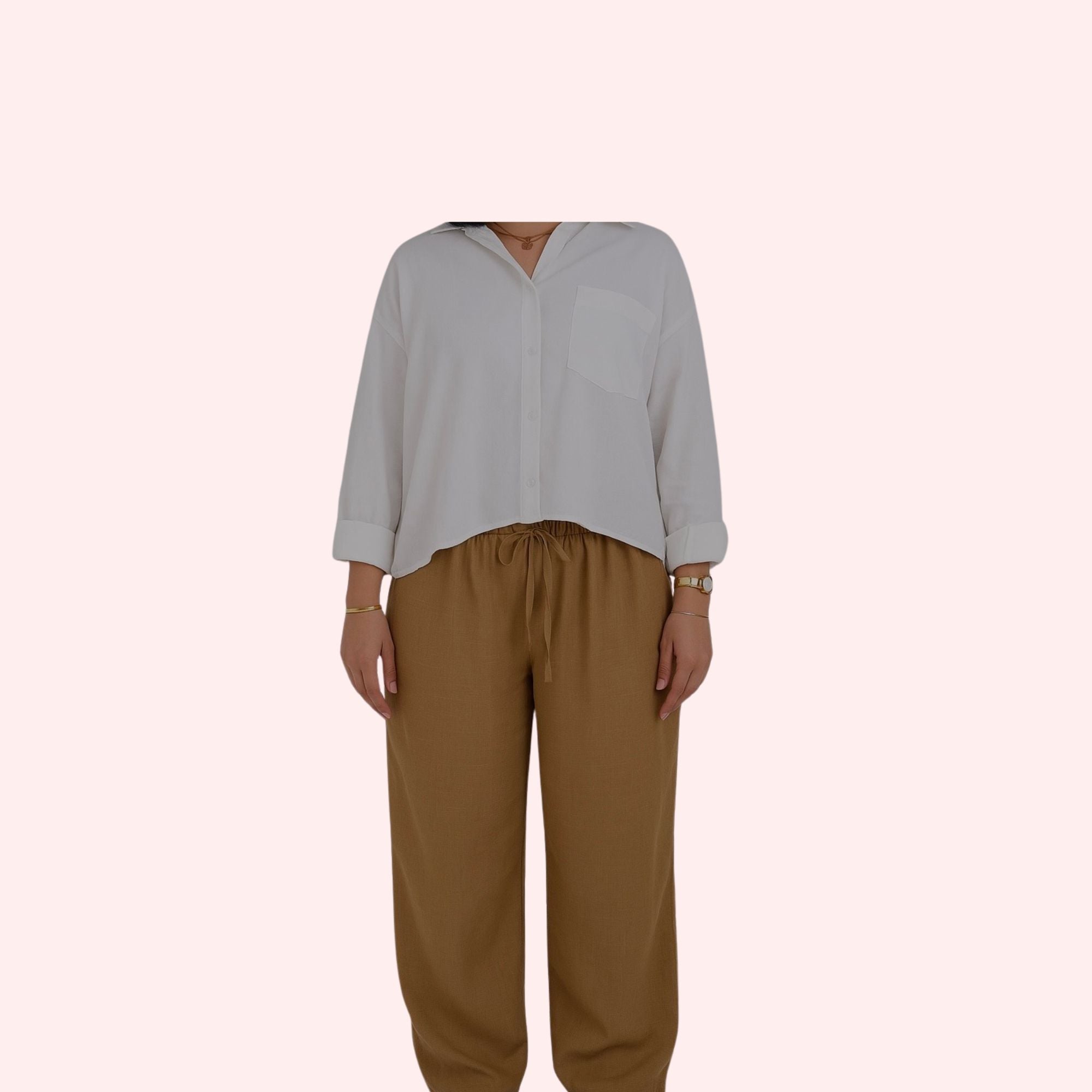 The Loose Non See-Through Linen – Beige