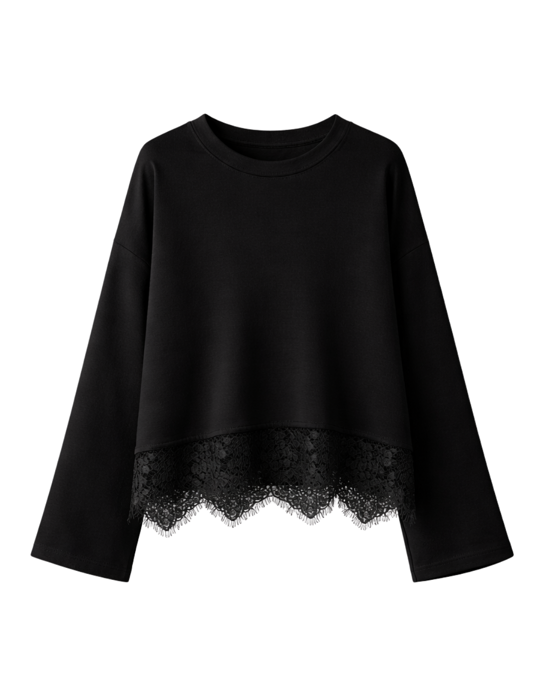 everyday lace top - black