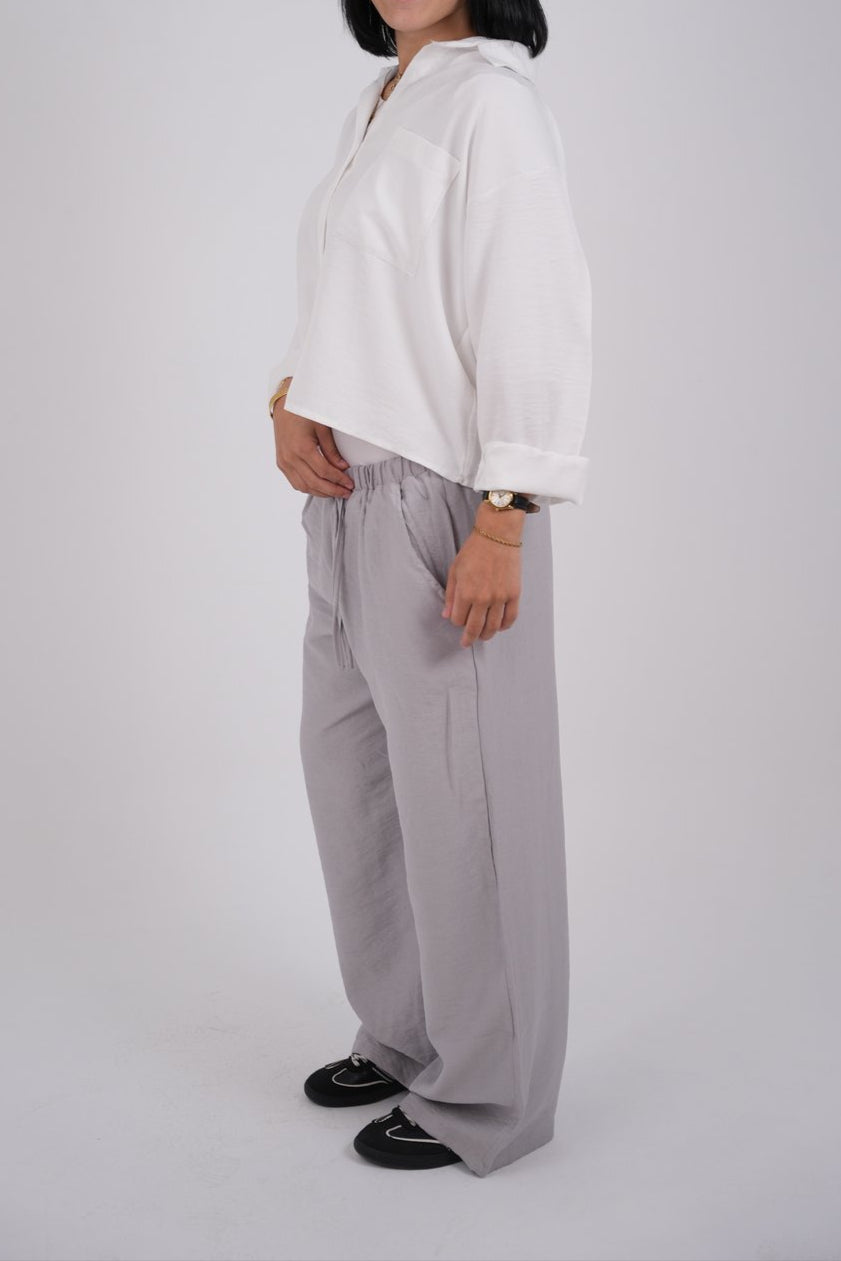 The Loose Non See-Through Linen – Grey